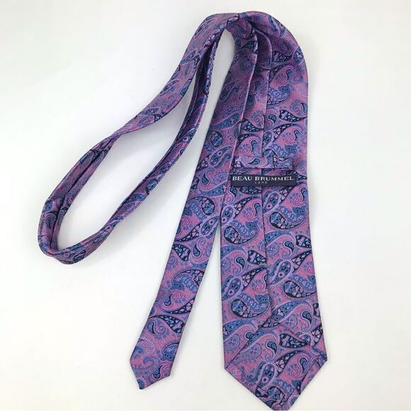Beau Brummel Soho Hand Made 100% Silk Paisley Neck Tie - Picture 2 of 9